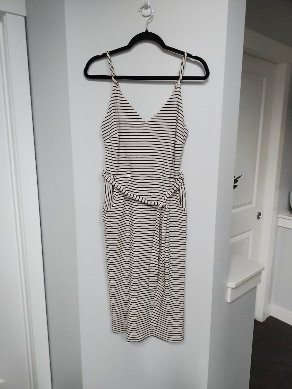 Monteau striped midi dress with pockets